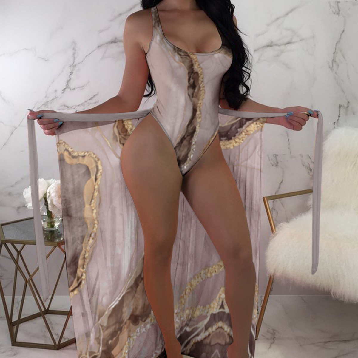 Bikini New One-piece Fixed Plate Swimsuit Womens Swimsuit Printed Fashion Swimsuit One-piece Bikini