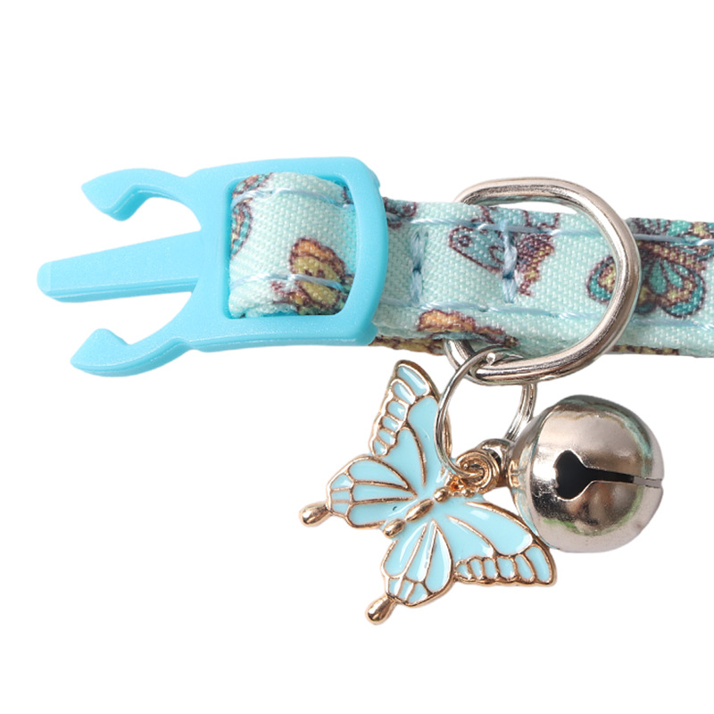 Cute Cat Collars for Boy Cats Adjustable Kitten Animal Series Collar with Bells Breakaway Safety Collars Hand Sewn Thread Pet Collar for Girl Female M