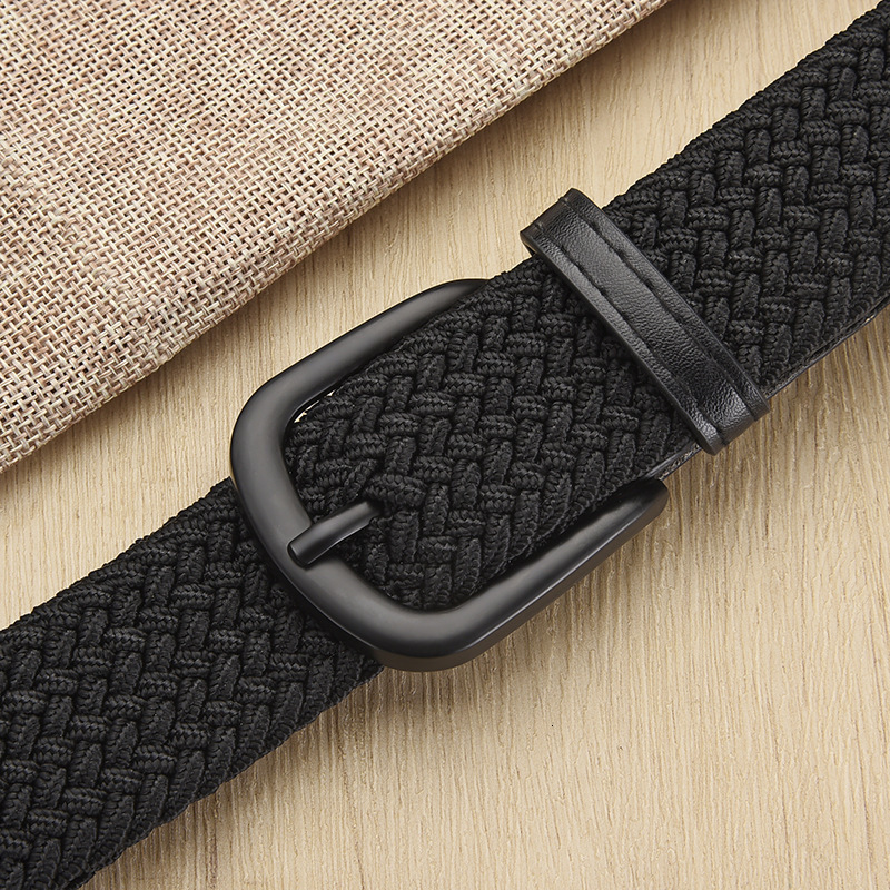mens and womens woven waistbands elastic and non perforated canvas belts womens Korean versatile student pants trendy waistbands 230302