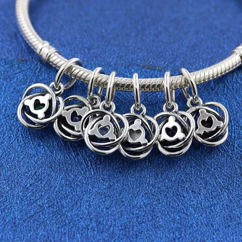 925 Sterling Silver Eternity Circle Dangle Charm Series Beads Suitable For Women DIY Bracelet Necklace Fine Jewelry Gifts