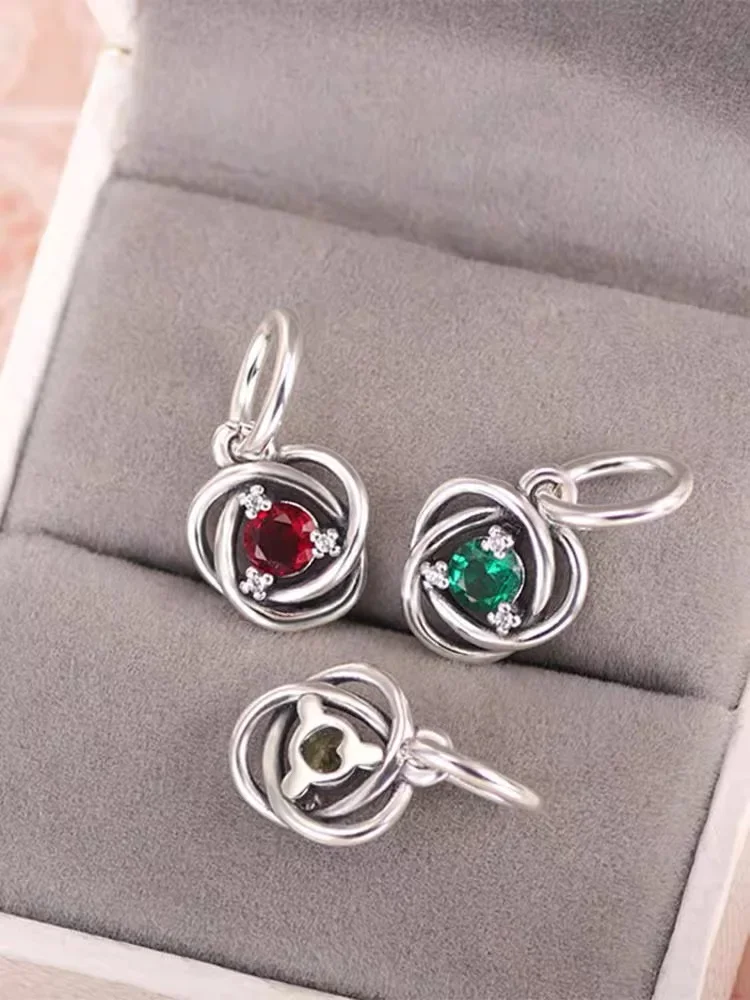 925 Sterling Silver Eternity Circle Dangle Charm Series Beads Suitable For Women DIY Bracelet Necklace Fine Jewelry Gifts