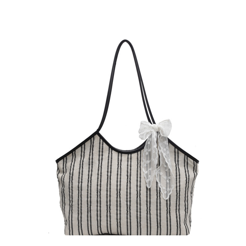 Fashion Striped Bow Elegant Handbag 2025 Spring And Summer Designer New Single Shoulder Multifunctional Popular Women s Wallet Handbag