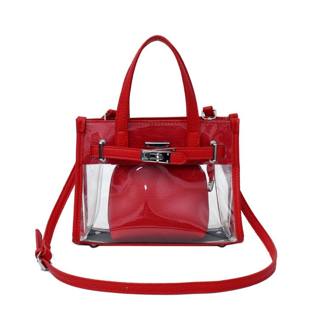 Trendy Transparent Niche Splicing Tote Bag With Hand-held Bag Inside Fashionable Designer 2025S New Spring And Summer High end Single Shoulder Crossbo