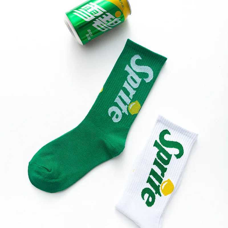 Fashion Men funny letter socks tide street hip hop cola socks sprite socks Female skateboard socks Drink YoungT250307