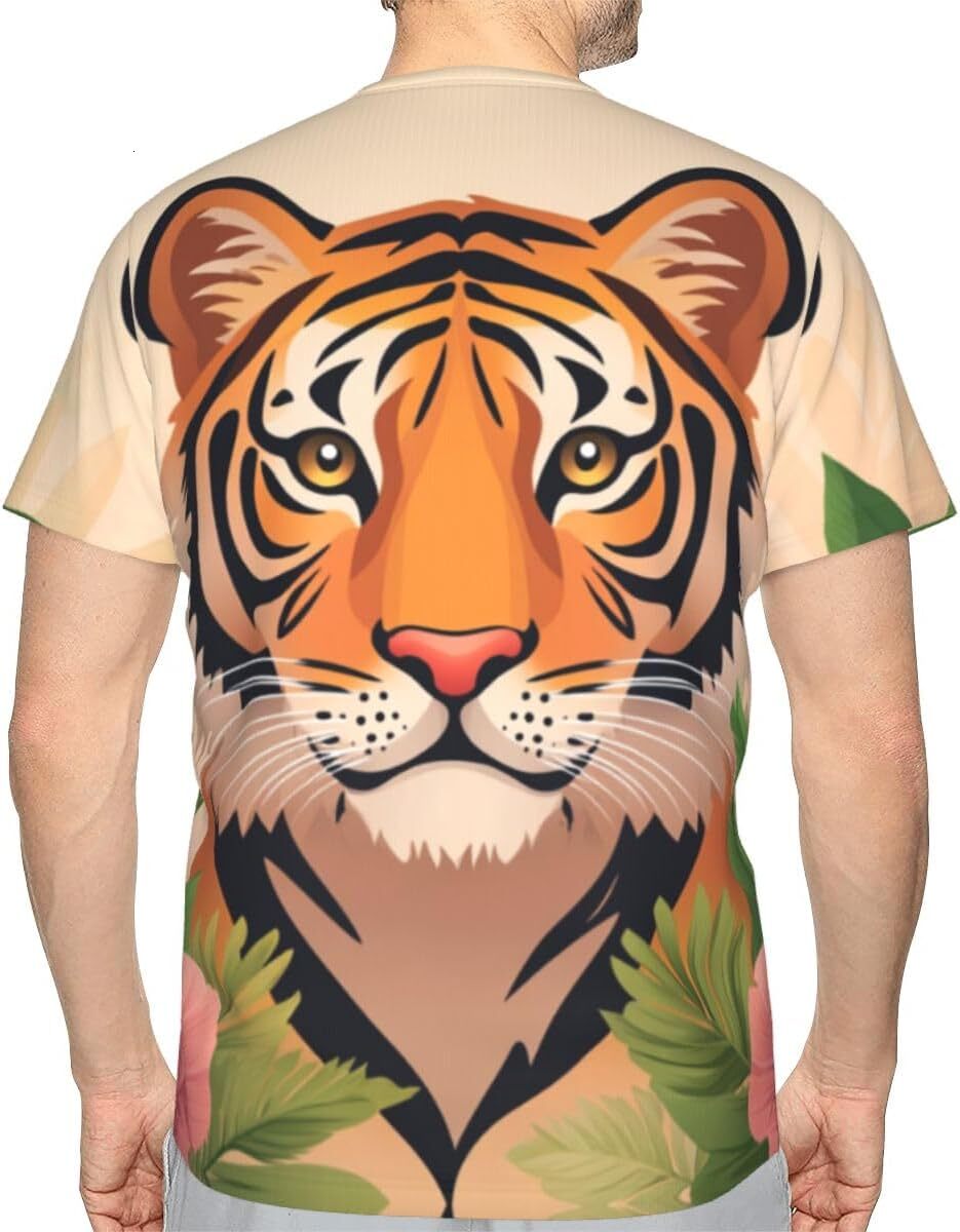 Mens T shirt Unisex Novelty Tiger 3D Pattern Printed T-Shirts Cartoon Animal Tiger Men Summer Casual Round Neck Tee Top tee Casual tops summer clothes