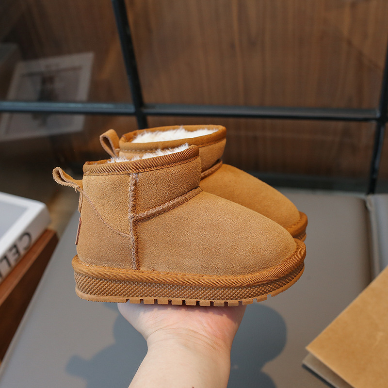 Kids Snow Boots Girls Boys Plush Ankle Boots Kidsnest Toddler Winter Warm Cotton Outdoor Shoes Sizes US7C-US5Y