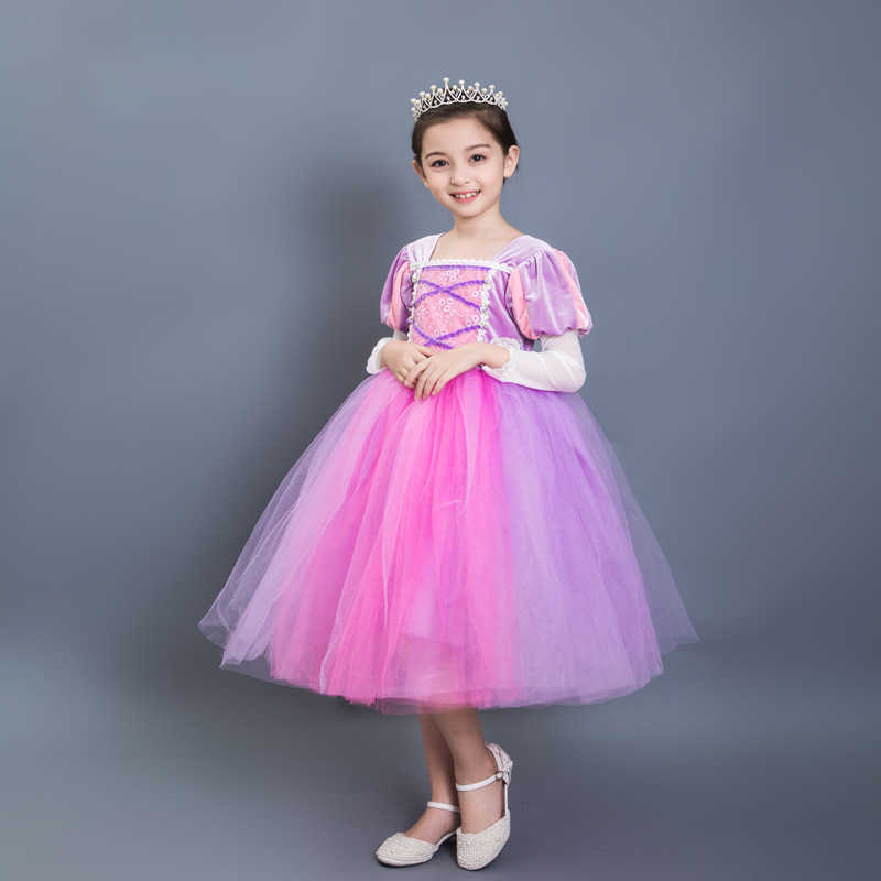 Girl's Dresses Summer New Sofia Halloween Long Hair Princess Dress Girls Dress Western Performance Dress Long Dress Flower Girl Y25030775YY