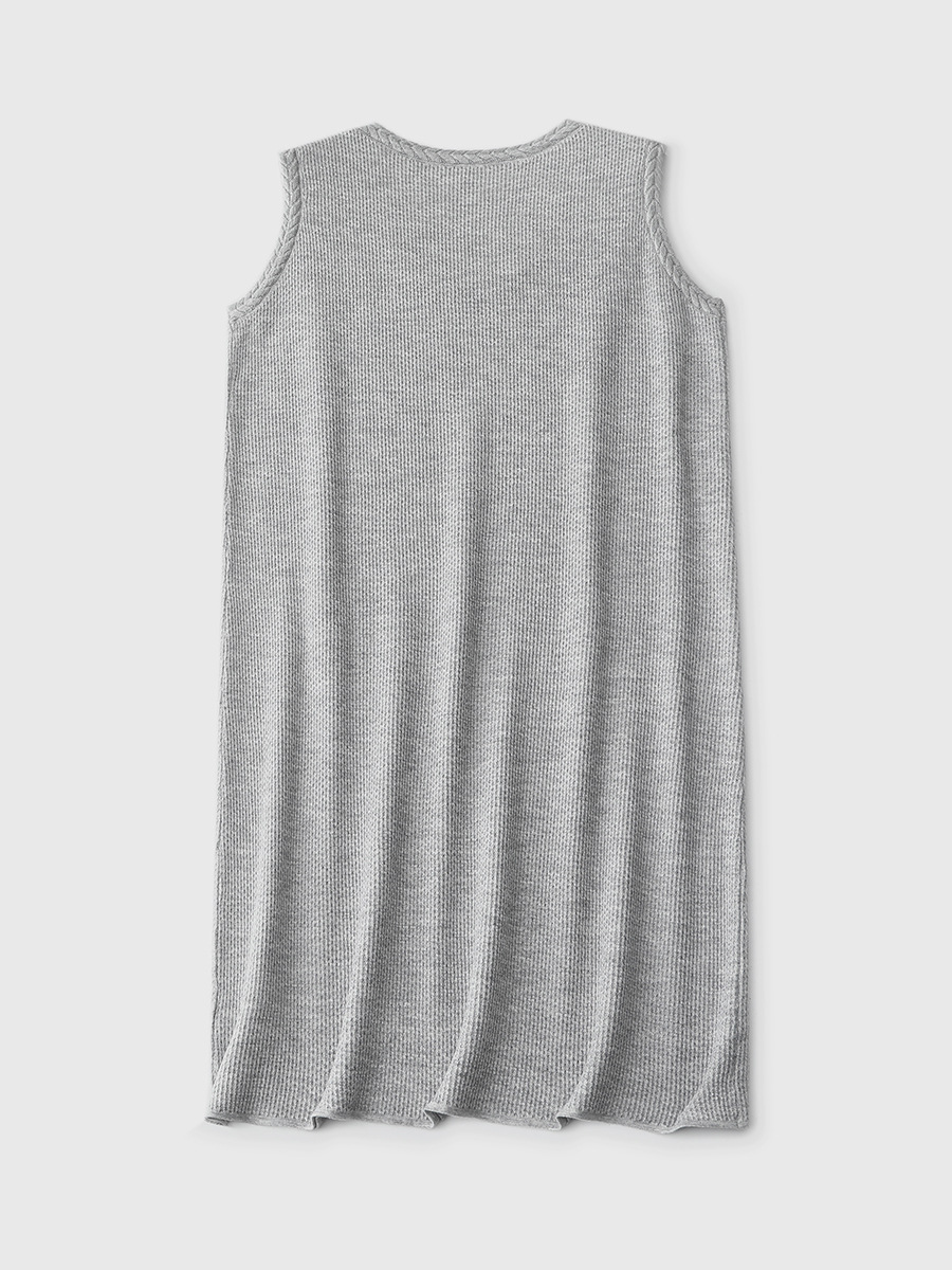 D2390 mulberry silk wool knitted dress Western-style age-reducing round-neck small fragrance sleeveless mid-length skirt
