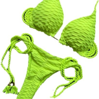 New Split Bikini Special Fabric Tassel Pendant Fashion Triangle Bag Swimsuit