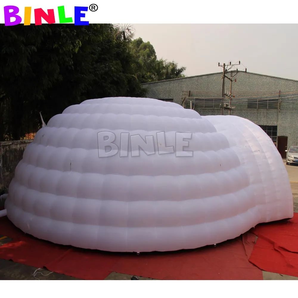 Modual 10mLx10mWx6mH (33x33x20ft) with blower Giant Inflatable Dome Tent With Led Lighting For Event Gazebo Blow Up White Igloo Garden Dance House Par