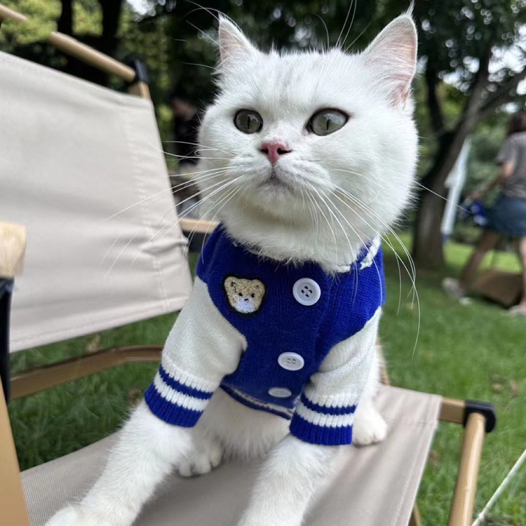 free shipping Designer Clothes Pets Cardigan Sweaters Small Dogs Girl Boy Warm Winter Fall Dog Coats Preppy Style Knitted Puppy Sweater for Chihuahua 