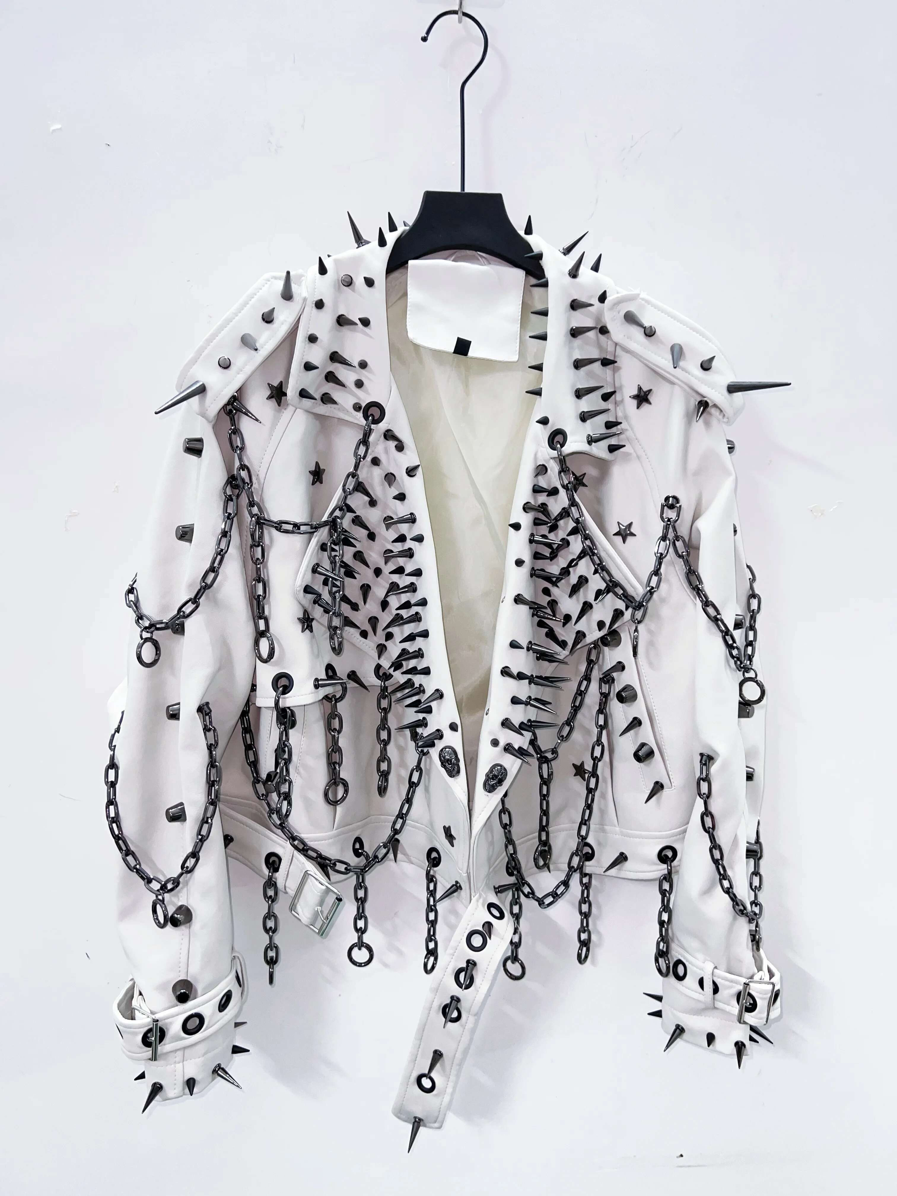 vintage Skull Punk Leather gothic fashion y2k clothes haruku Jacket