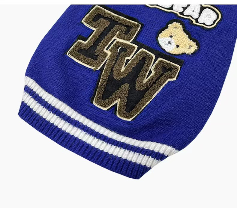 free shipping Designer Clothes Pets Cardigan Sweaters Small Dogs Girl Boy Warm Winter Fall Dog Coats Preppy Style Knitted Puppy Sweater for Chihuahua 