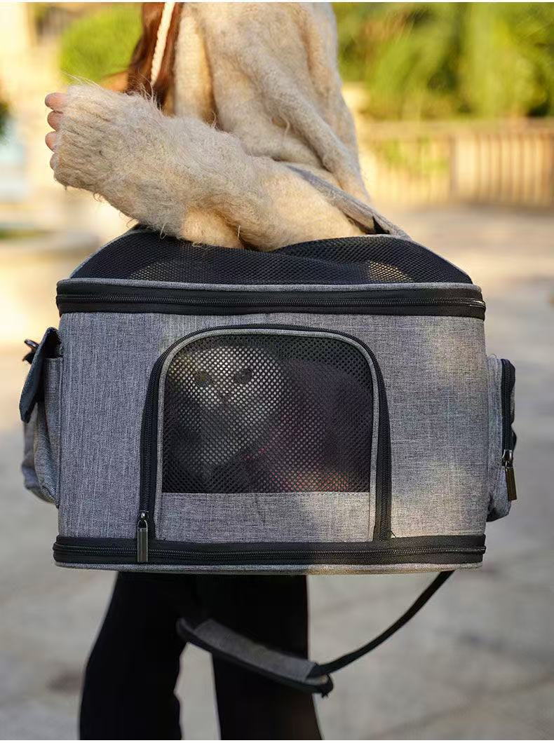 Pet Go out portable bag Winter Crossbody backpack Dog cat cage to carry supplies