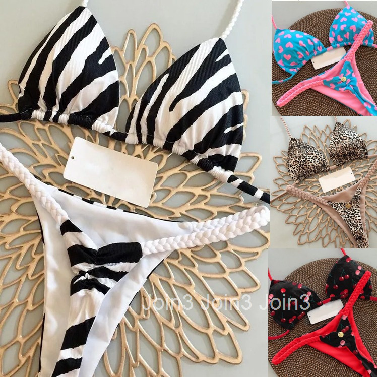 New Fashion Gathered Braids Bikini Split Swimsuit Brazilian Beach Swimsuit Biki