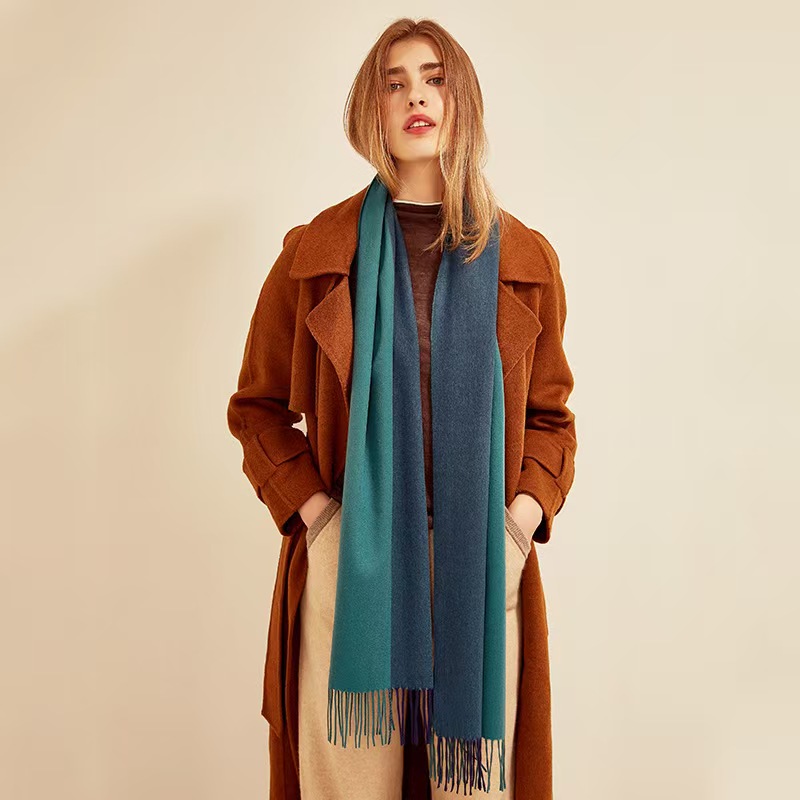 K076 New cashmere stitching multi-color woven scarf unisex warm Korean style women's shawl ready stock wholesale