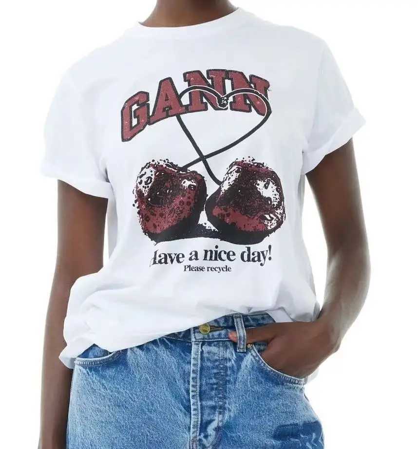 Women's T-Shirt 2025 Peach Pattern T-shirt Womens Summer Clothing Short-sleeved Plus Size T-shirt Top Tshirt Womens Casual T Shirt Strt Wear Y250