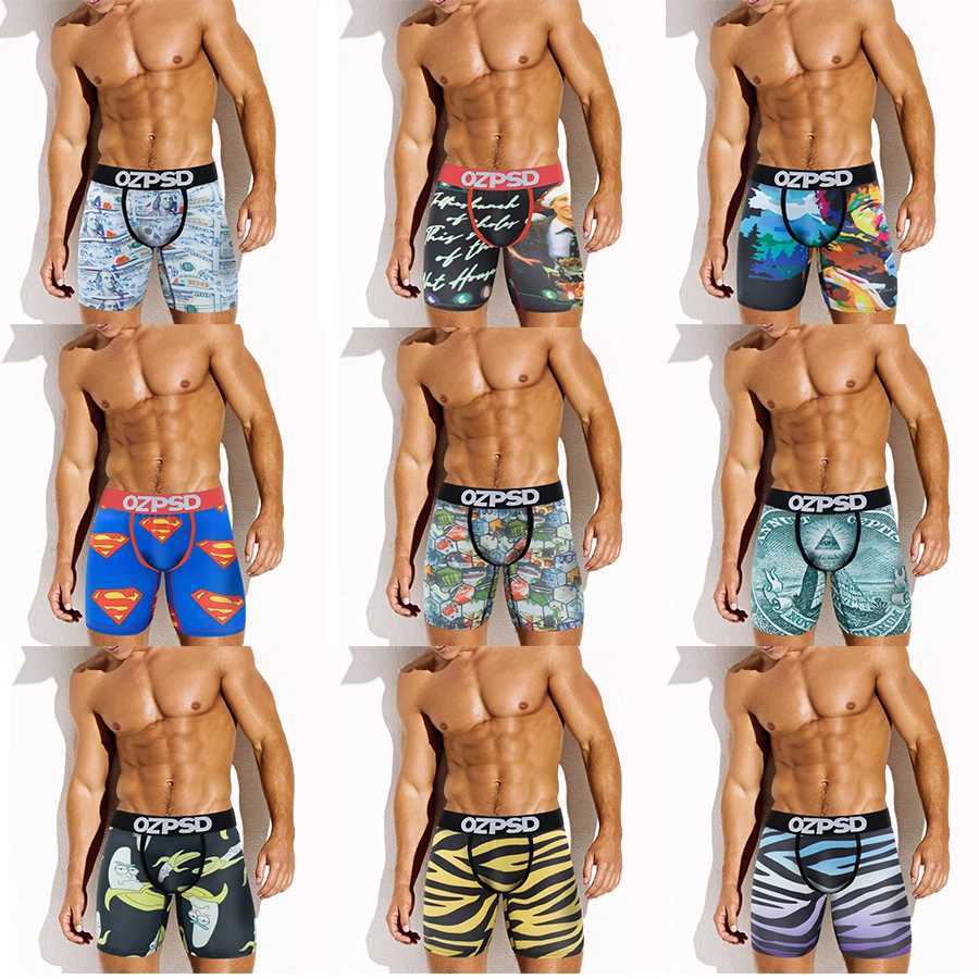 Men's Shorts OZPSD Sexy Men Underwear Boxers Male Panties Lingerie Men Underpants Boxershorts Plus Size Breathable Printed Man Boxer Briefs Y2503
