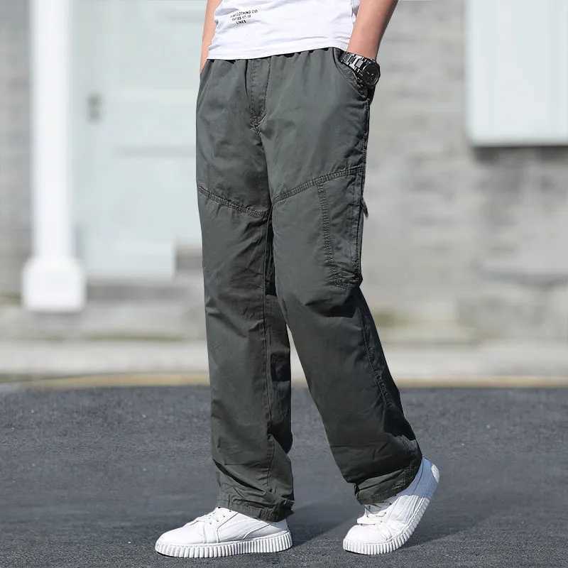 Mens Pants New Cargo Pants Outdoor Casual Pants Cotton Comfortable Thin Style Sweatpants Multi-Pocket Work PantsT250310