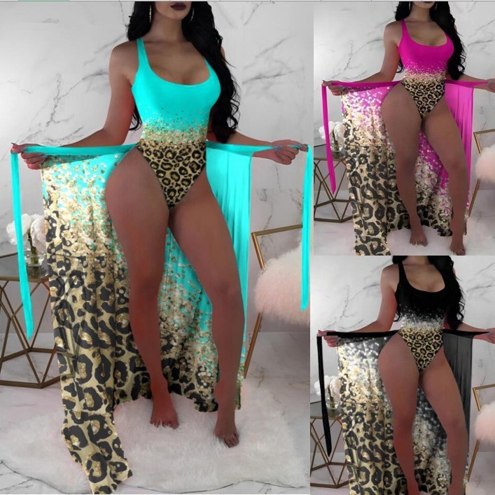 New One-piece Swimsuit Bikini Womens Swimsuit Multi-color Printed Swimsuit One-piece Mesh Bikini