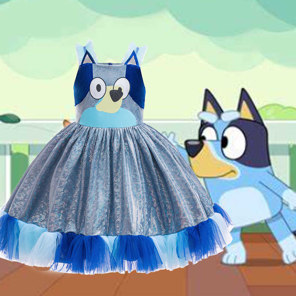 Girl's Dresses New girls animated Brui cartoon printed princess dress cosplay childrens fluffy dress Y2503072AV9