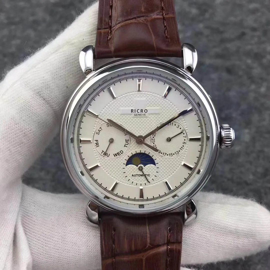 Luxury mens aaa watch designer watches high quality Tourbillon watch Brown Leather Fashion Mechanical watch Men's SS Automatic Movement Sports Watches