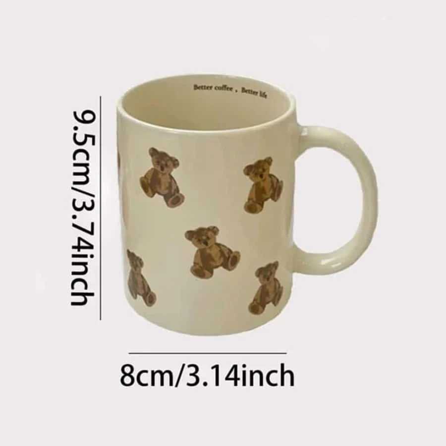 450ml Cute Bear Ceramic Cup Fun And Novel Gift For Ladies And Girls Coffee Cup Drinking Water Cup Y250307