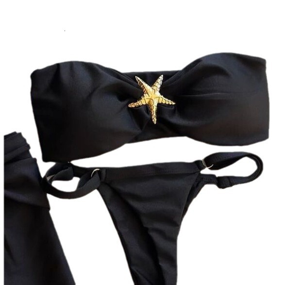 2025 New Metal Jewelry Bikini Split Swimsuit Fashion Adjustable Tight Bikini