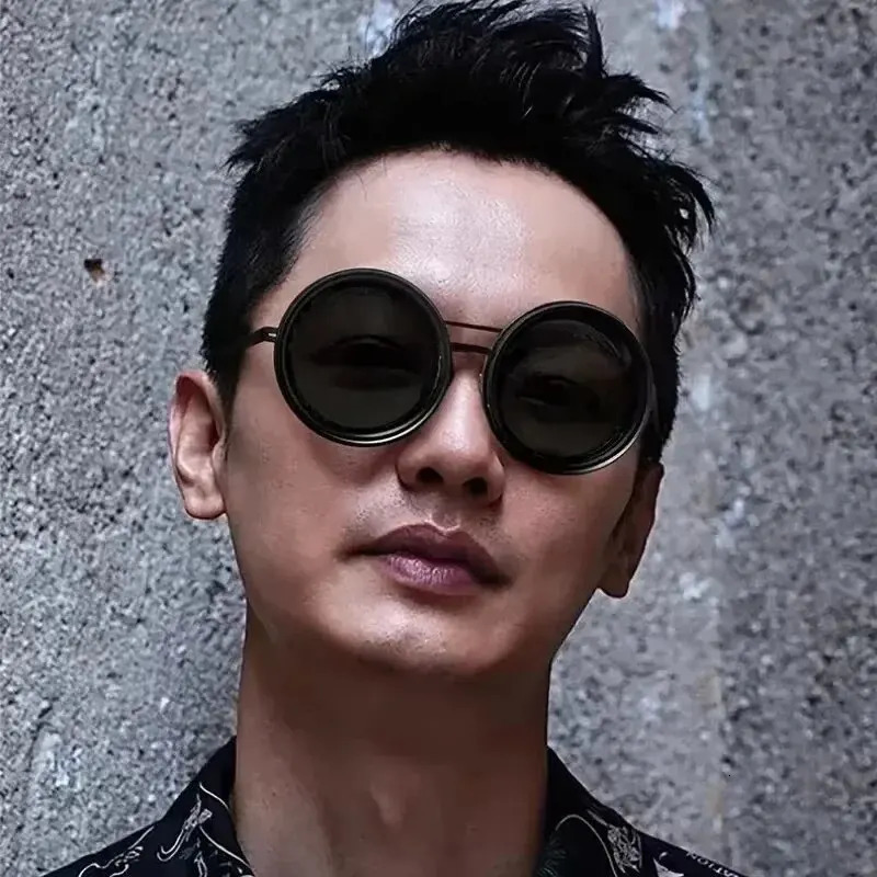 Handmade ND9 adjustable dimming sunglasses Retro Punk round mens outdoor fishing UV400 polarized driving sunglasses for women 250303