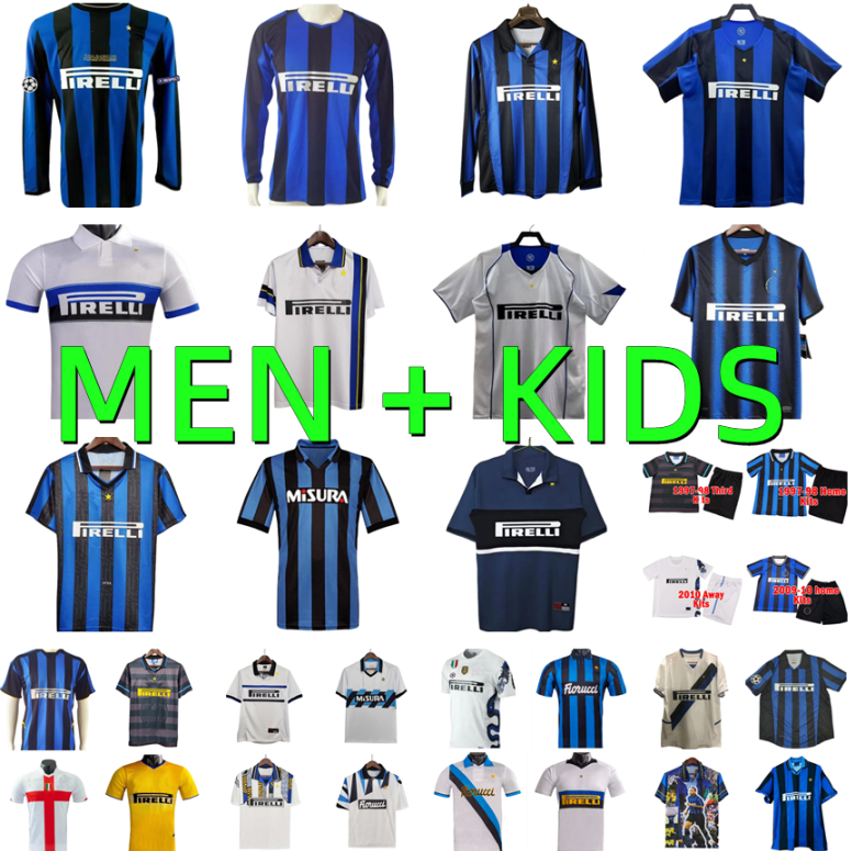 2008 2009 InTErS Retro Milans Soccer Jerseys MILITO SNEIJDER ZANETTI 97 98 99 01 02 03 Djorkaeff Baggio ADRIANO 10 11 07 08 09 BATISTUTA IBRAHIMOVIC Football shirt kids