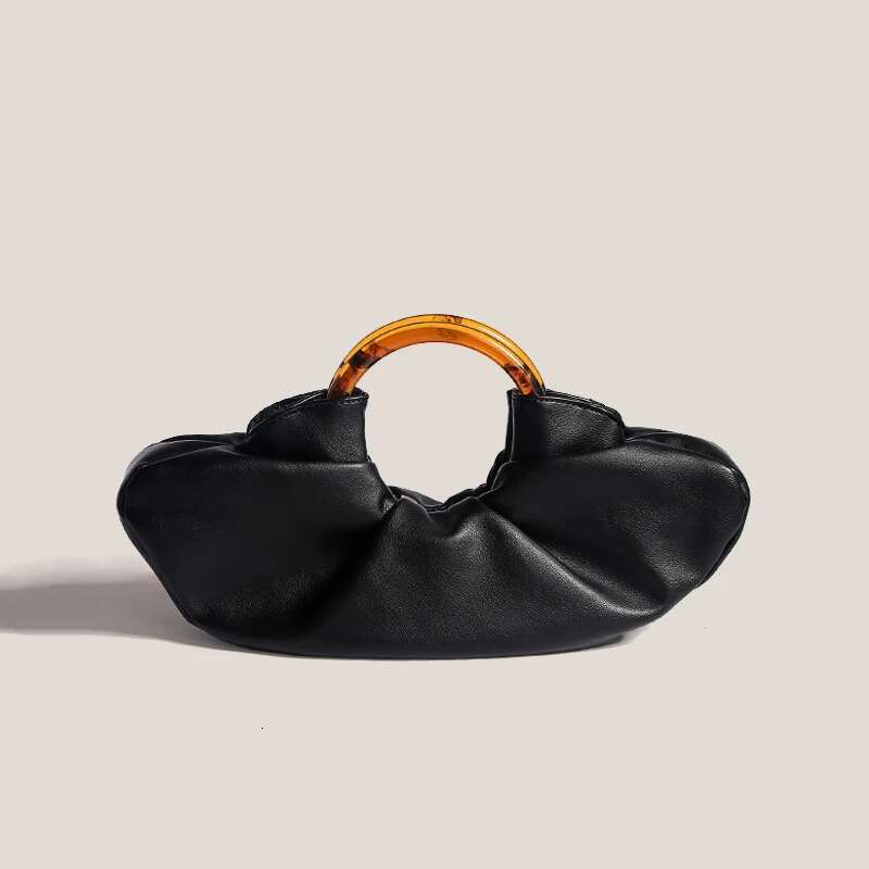 Fashion Tote Designer Handbags High Quality PU Leather Cloud Bag Special Round Amber Acrylic Handle Purse