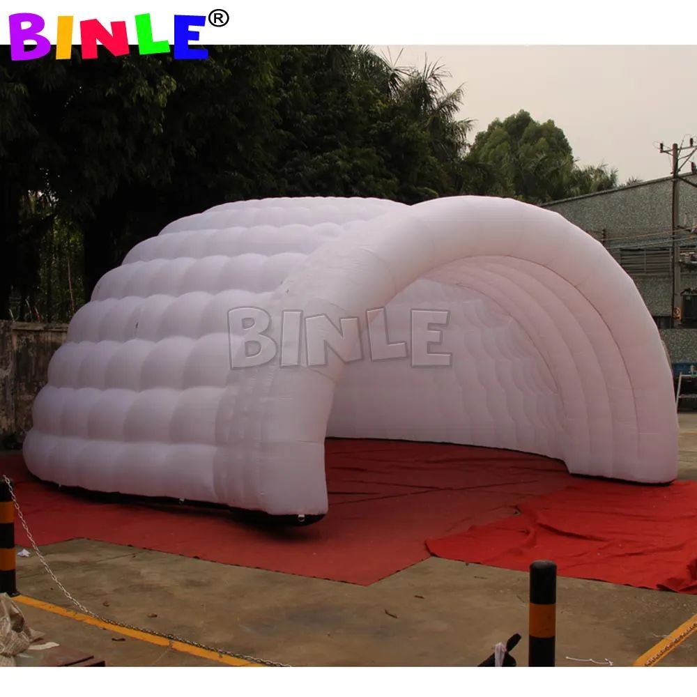 Modual 10mLx10mWx6mH (33x33x20ft) with blower Giant Inflatable Dome Tent With Led Lighting For Event Gazebo Blow Up White Igloo Garden Dance House Par