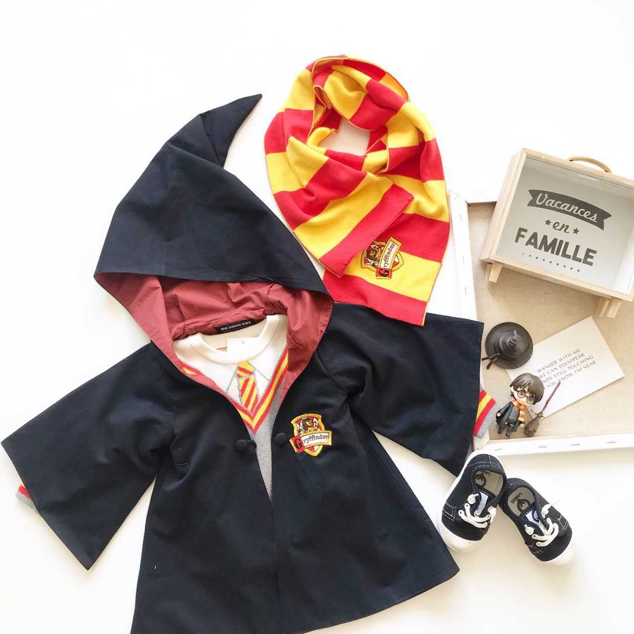 Girl's Dresses Halloween childrens childrens cosplay costume Woghorz magic robe unisex sweater Y250307ARCE