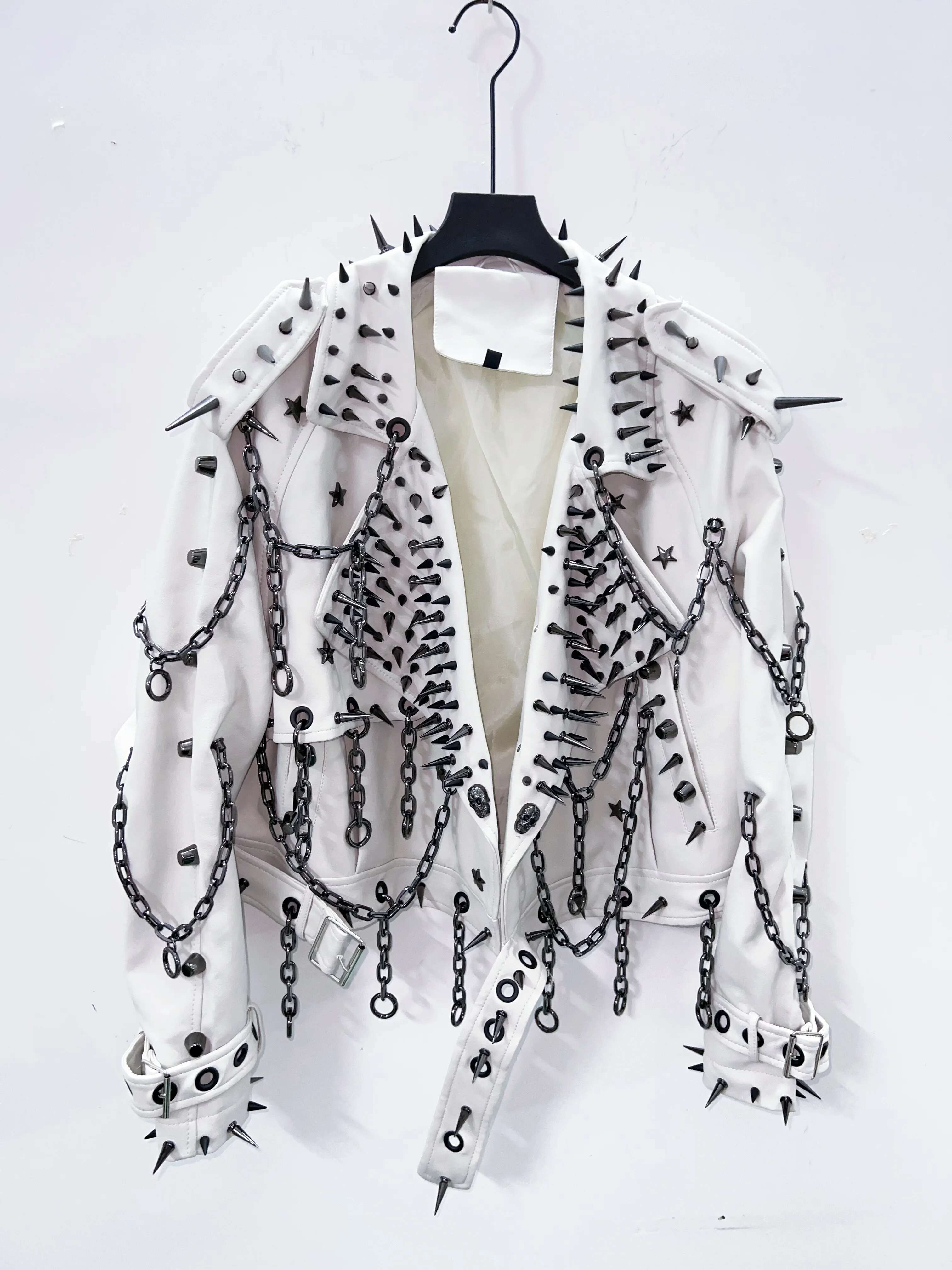 vintage Skull Punk Leather gothic fashion y2k clothes haruku Jacket