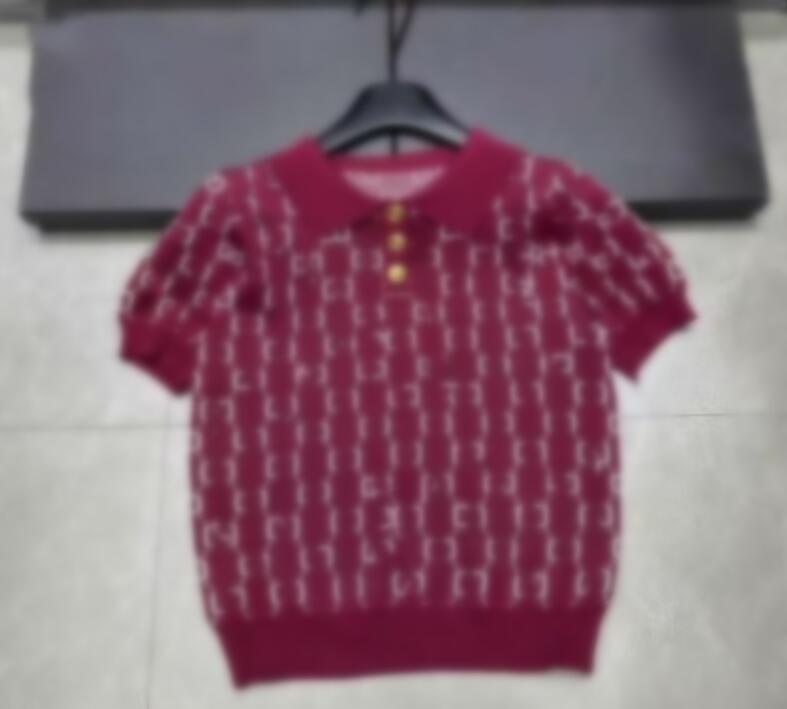 designer t shirt for women short sleeve polo Sweater womens knit tshirt pink embroidery brand top tee