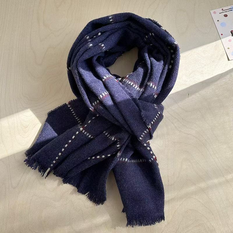 T248 autumn and winter new retro all-match winter senior men and women warm scarf student neck shawl