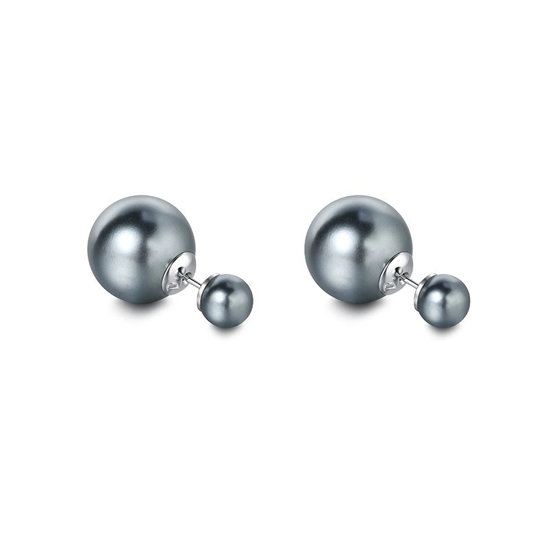 Grey White Double Sided Pearl Earrings for Women Small Unique Earrings and Accessories for a Touch of Elegance