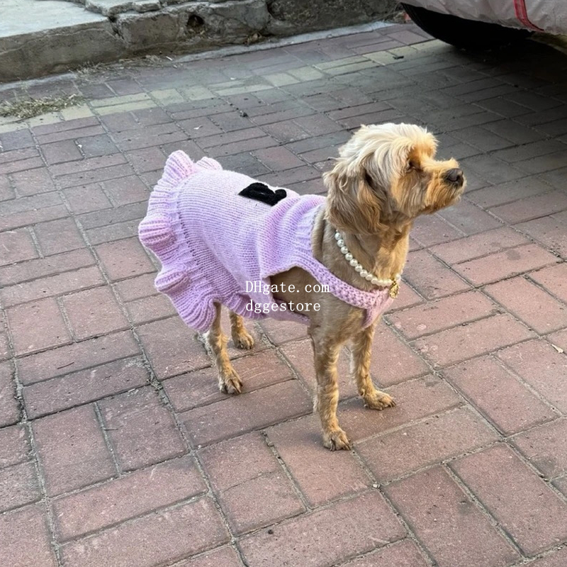 free shipping Designer Dog Puppy Dress, Warm Pet Small Clothes Winter Rabbit Sweater Pets Sweatshirt Dogs Coat Cat Coats Kitten Dresses Candy XS Y278