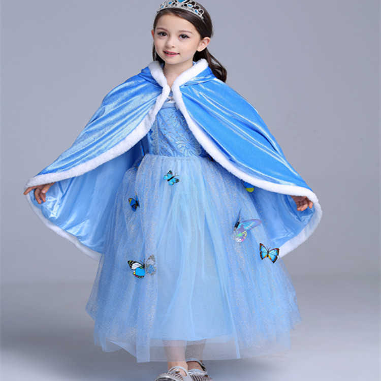 Girl's Dresses Snow and ice princess dress Cinderella show dress girls dress childrens performance Y250307RCEX