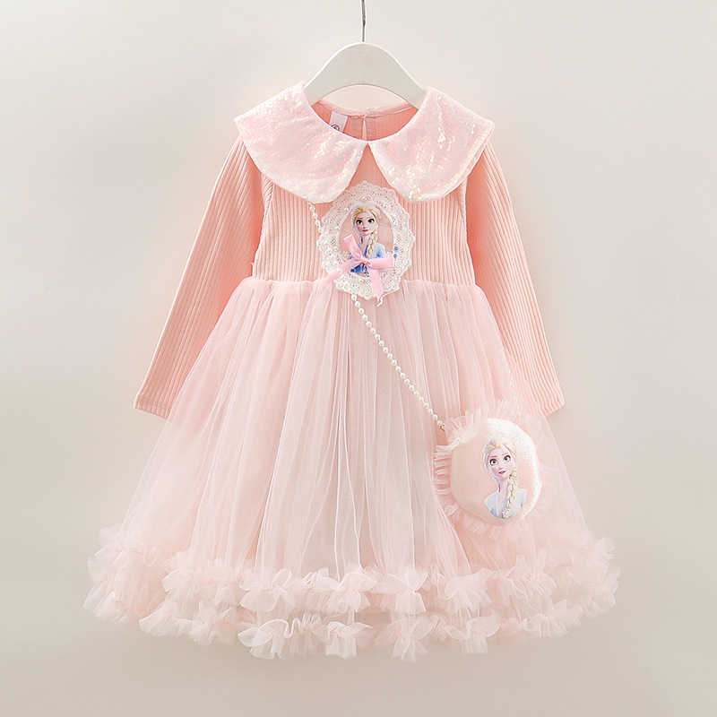 Girl's Dresses Girl Princess Skirt Spring and Autumn 2025 New Long Sleeve Aisha Puff Dress Childrens Western Cake Skirt Y250307P4BD