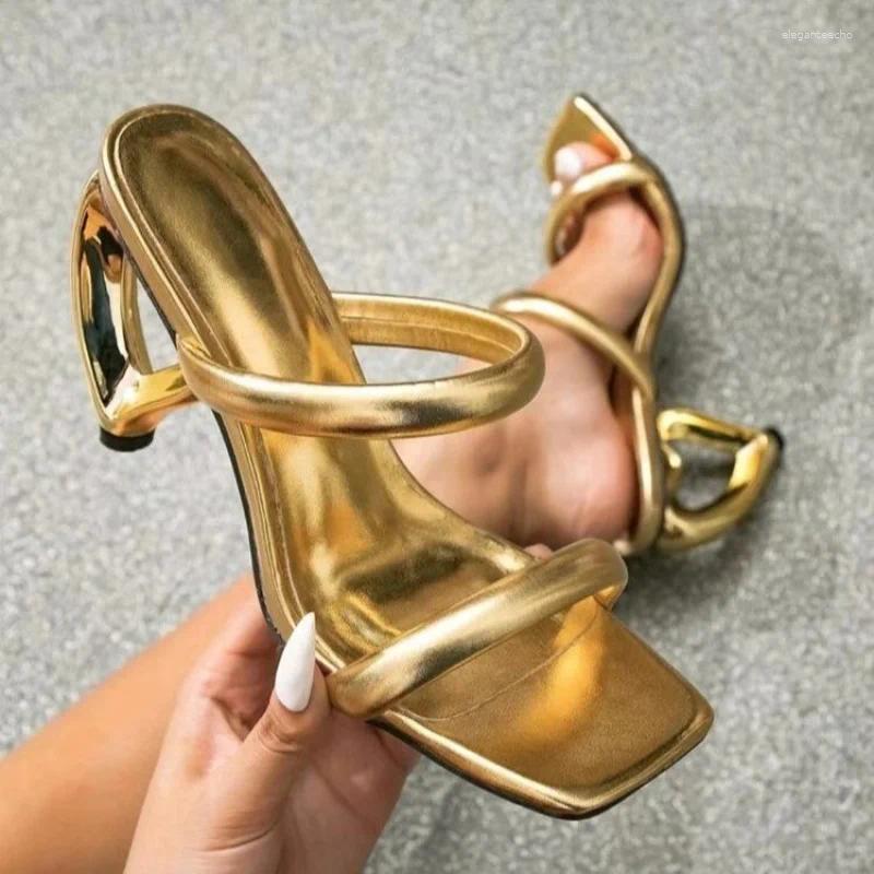 2025 S Fashion Designer Sandals Summer Style Elegant Women S Cm Ultra High Heel Open Toe Slippers Sexy Golden Party Dress Size