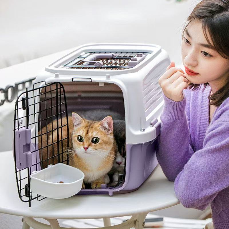 Cat air box Cat travel bag pet consignment portable closed portable dog car special transport box
