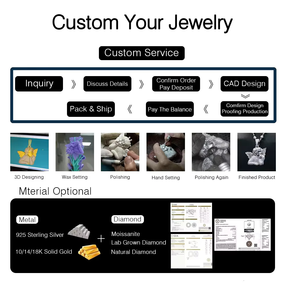 Fashion New Design Color Marquise Clover Hip Hop Moissanite 22mm 925 Sterling Silver Cuban Link Chain Infinity Necklace