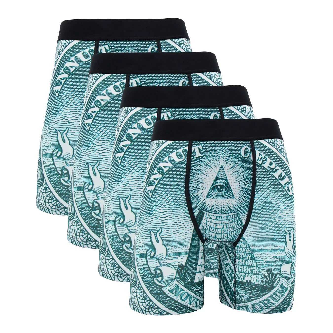 Men's Shorts 4Pcs Fashion Print Men Underwear Boxer Cueca Male Panties Lingerie Men Underpants Boxershorts Sexy Briefs Boxers S-XXL Trunks Y25030