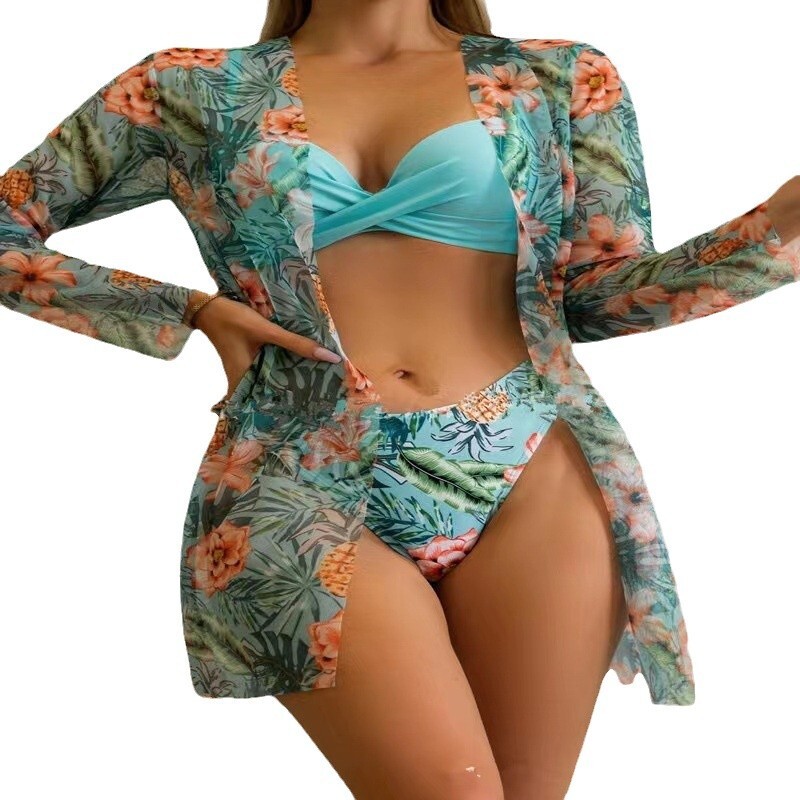 New Swimsuit Three Piece Set with Womens Bikini Split Swimsuit Women Bikini
