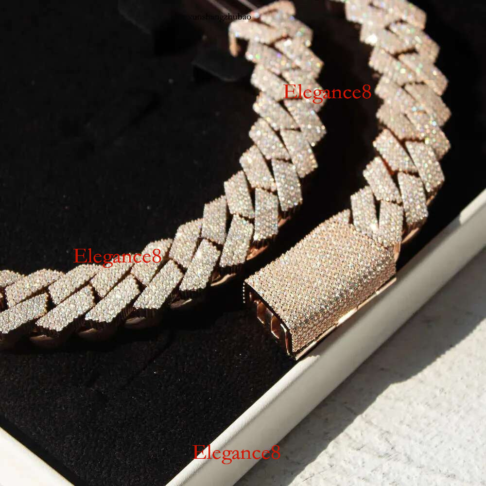 Pendant Necklaces Kibo Custom Hip Hop Necklace Jewelry Vvs Sterg Sier Def 20mm Dia Moissanite 14k Rose Plated Cuban k Chain