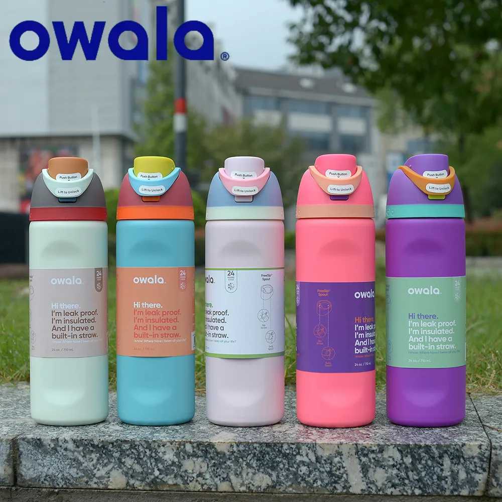 Owala Cup Vacuum Flasks Thermoses Water Bottle Drinkware Thermo Tumbler Stainless Steel Thermal Mug Original Cold Hot CoffeeT250310