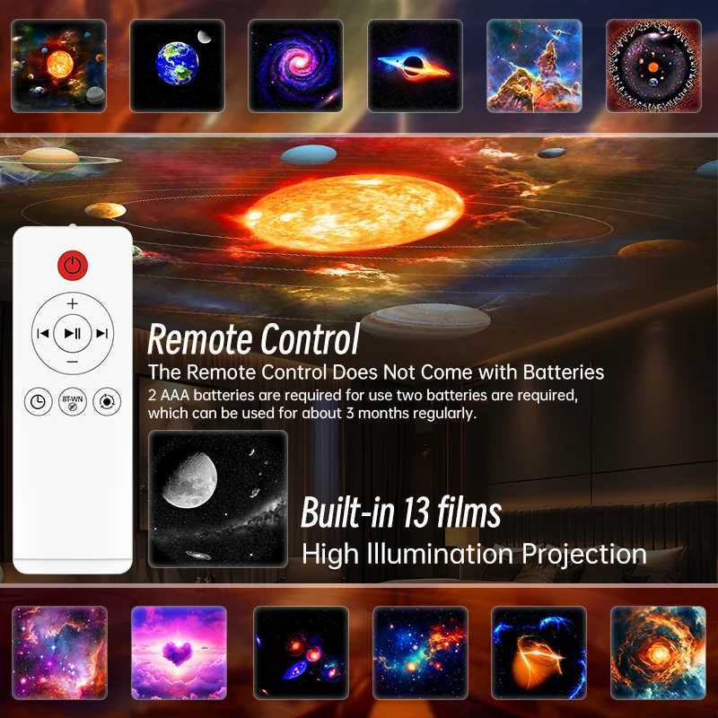 Star Projector Galaxy Night Light HD Lmage Disc Upgraded Planetarium Projector With Remote Control Bluetooth Function For Room M250308