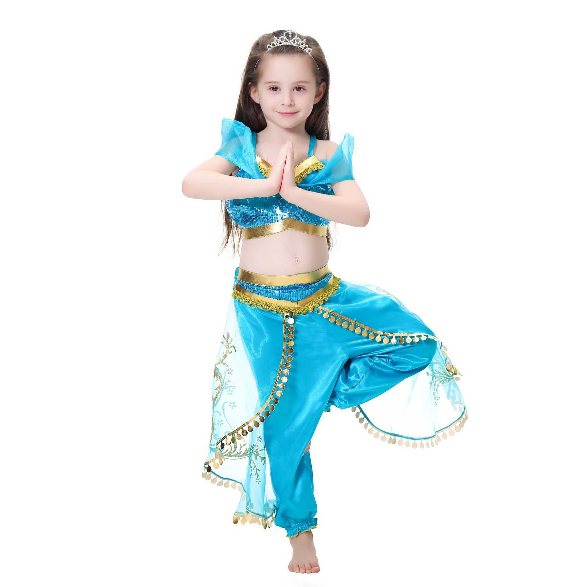 Girl's Dresses 2019 Jasmine princess dress childrens new dress childrens dress girls skirt Y250307P38E