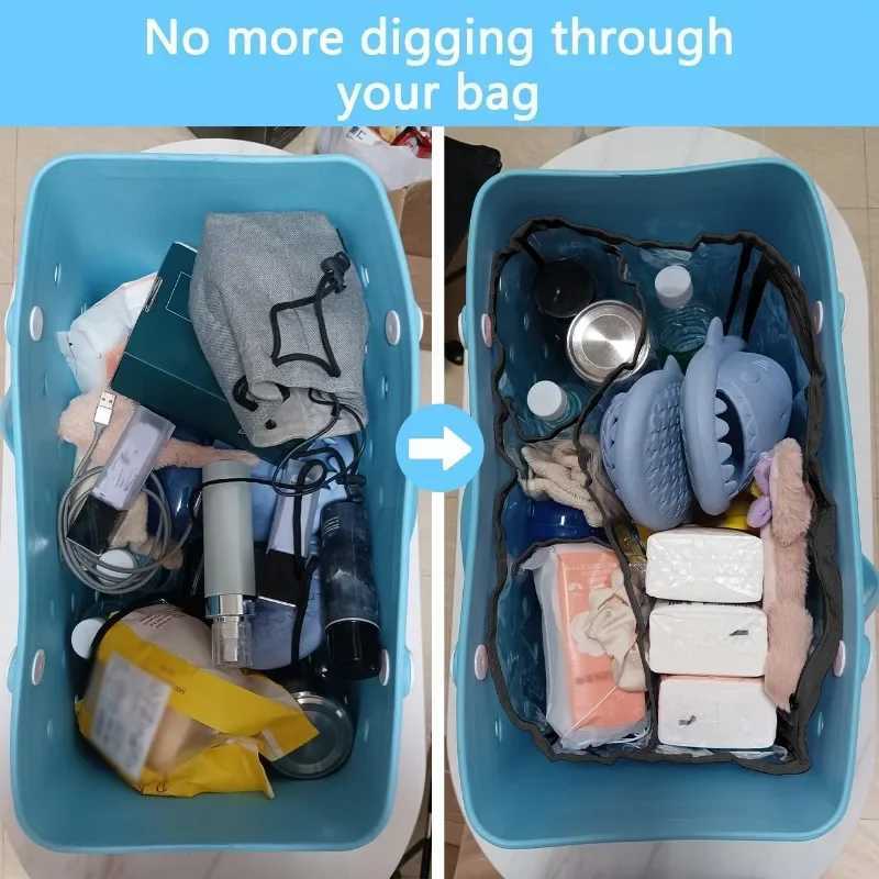 New Arrival XL Clear Divider Bogg Bag Accessories EVA Rubber Waterproof Shopping Basket Extra large Beach Pool Jelly Tote Bogg Bag Organizer T250307